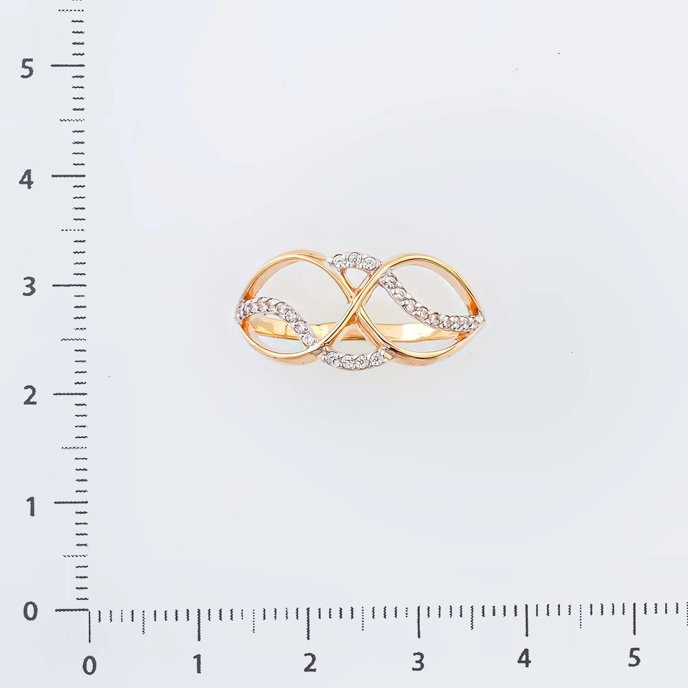 Кольцо с фианитом из красного золота 585 пробы Кольцо с фианитом из красного золота 585 пробы