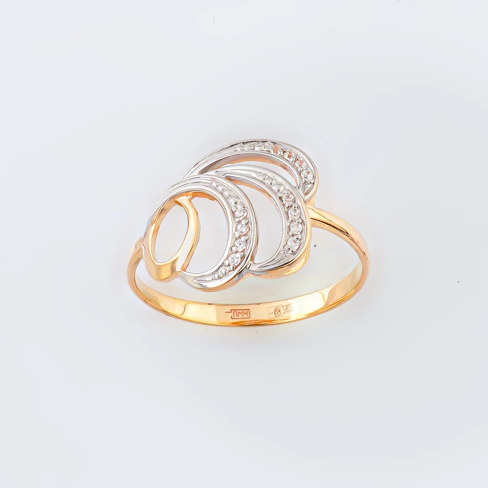 Кольцо с фианитом из красного золота 585 пробы Кольцо с фианитом из красного золота 585 пробы