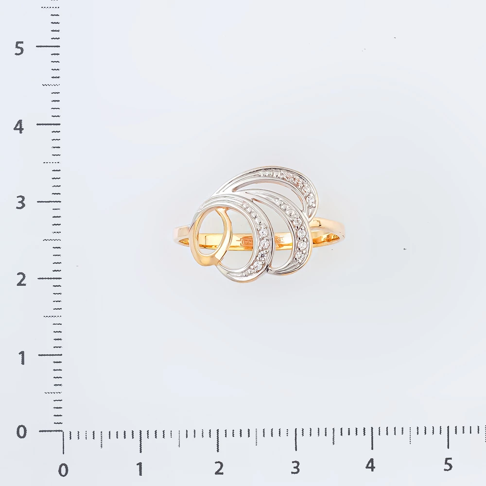 Кольцо с фианитом из красного золота 585 пробы Кольцо с фианитом из красного золота 585 пробы