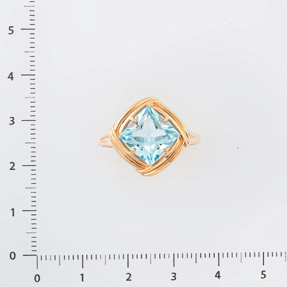 Кольцо с топазом из красного золота 585 пробы Кольцо с топазом из красного золота 585 пробы