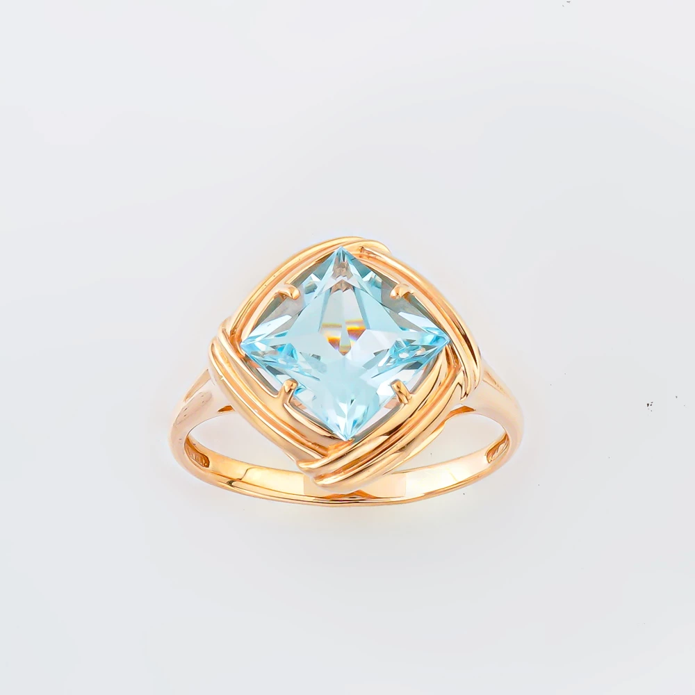 Кольцо с топазом из красного золота 585 пробы Кольцо с топазом из красного золота 585 пробы