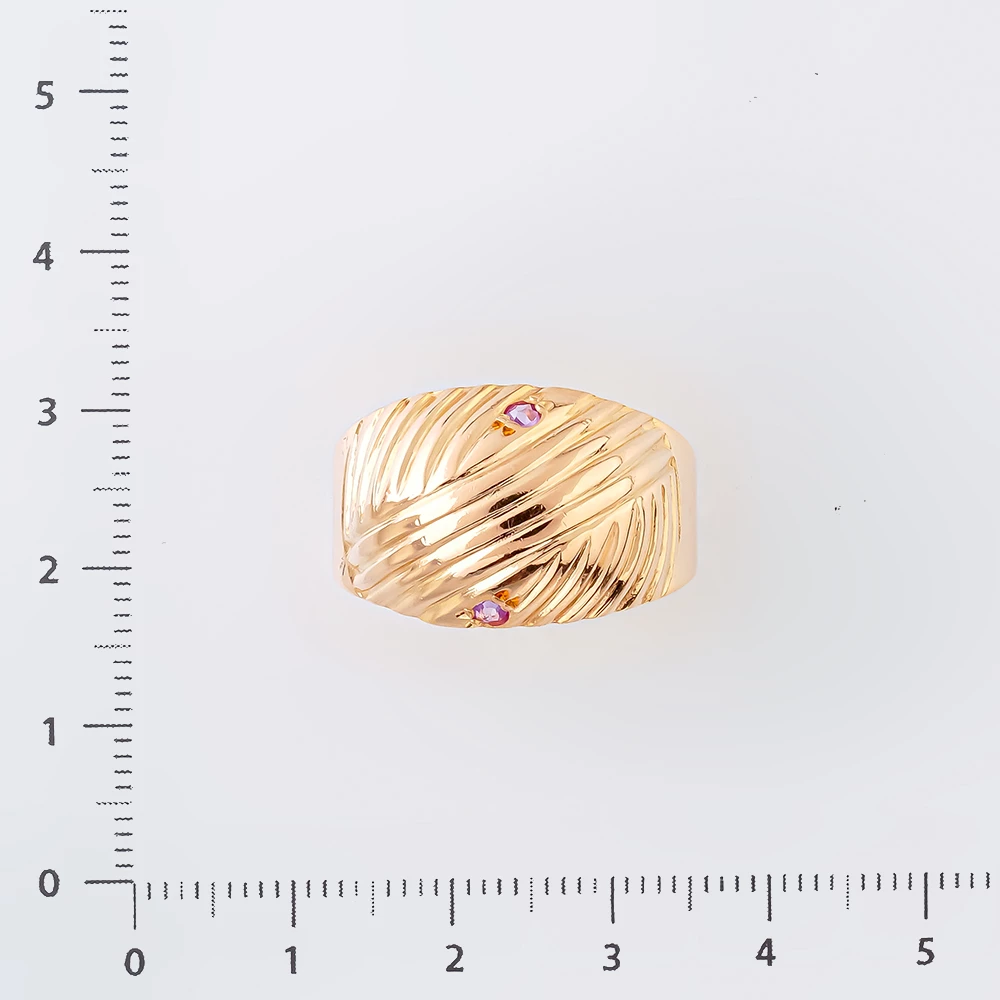 Кольцо с фианитом из красного золота 583 пробы