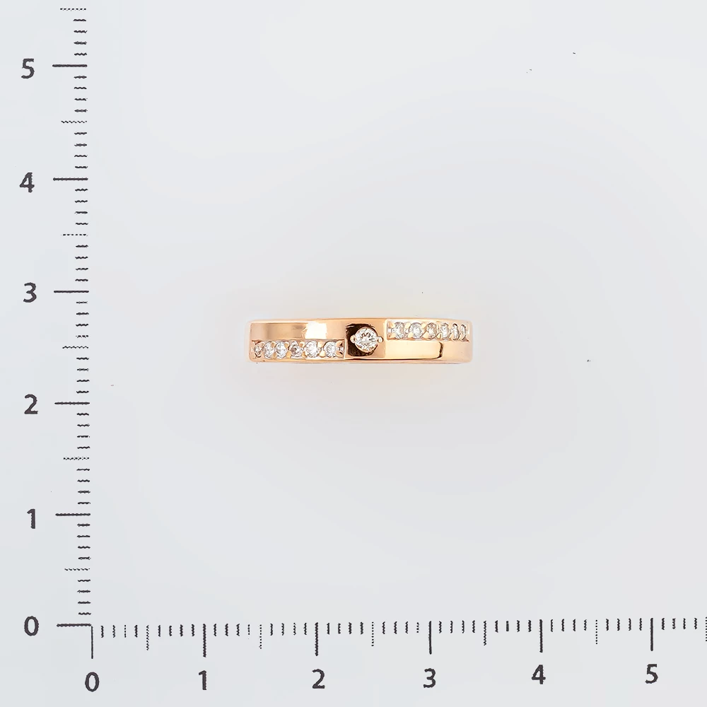 Кольцо с бриллиантом из красного золота 585 пробы