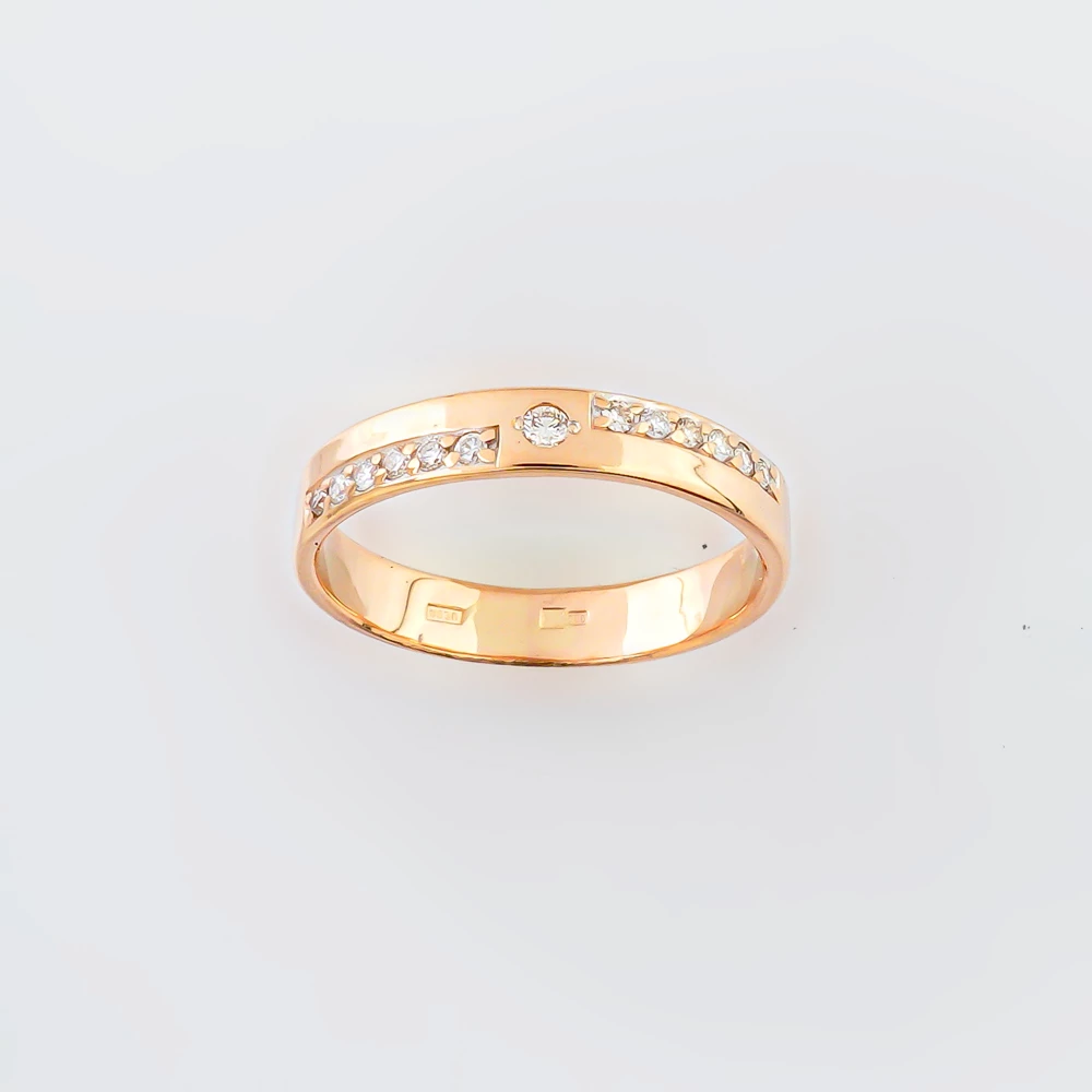 Кольцо с бриллиантом из красного золота 585 пробы