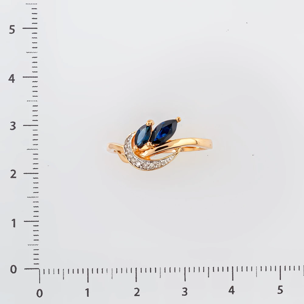 Кольцо с сапфиром из красного золота 585 пробы