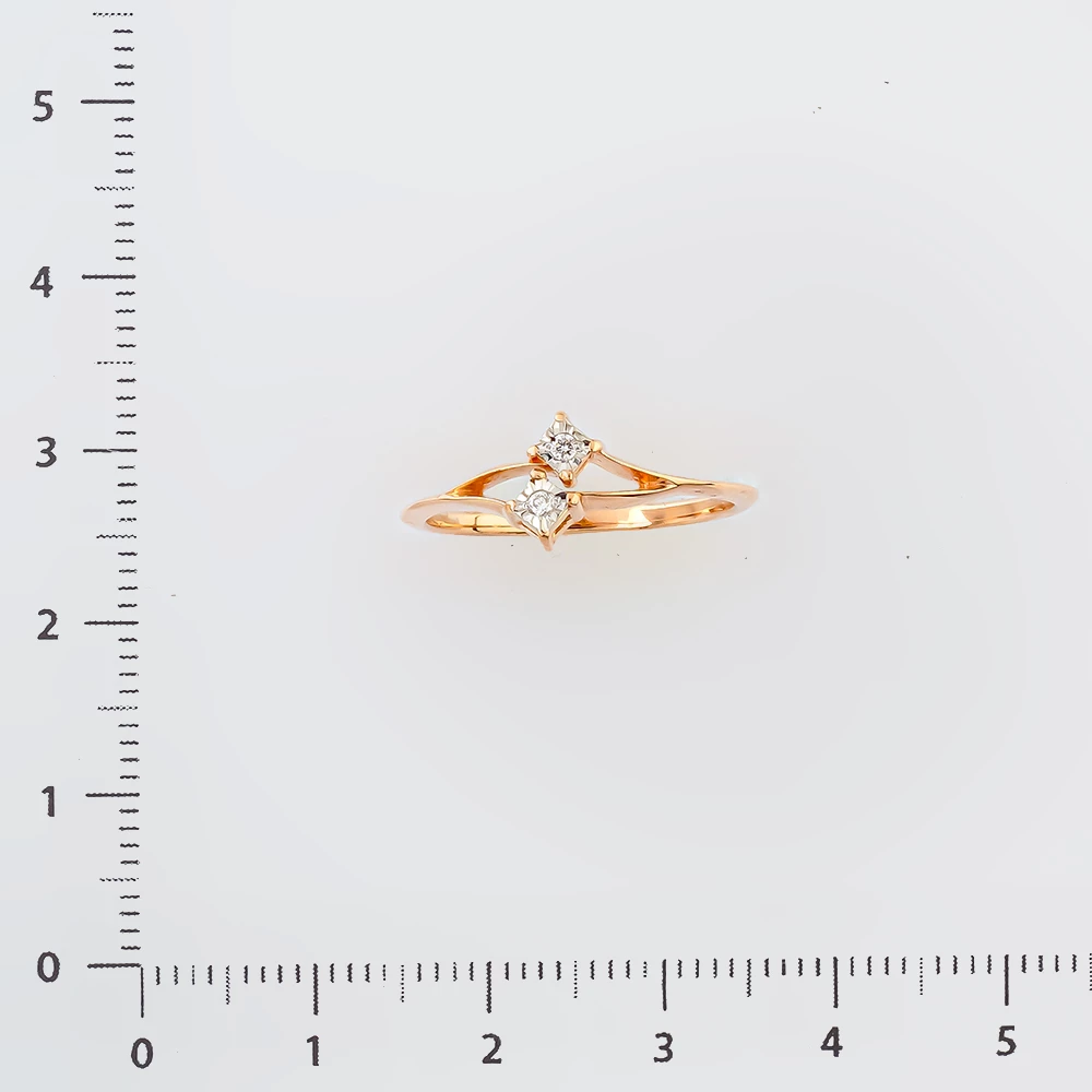 Кольцо с бриллиантом из красного золота 585 пробы