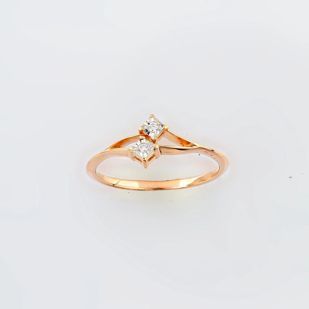 Кольцо с бриллиантом из красного золота 585 пробы