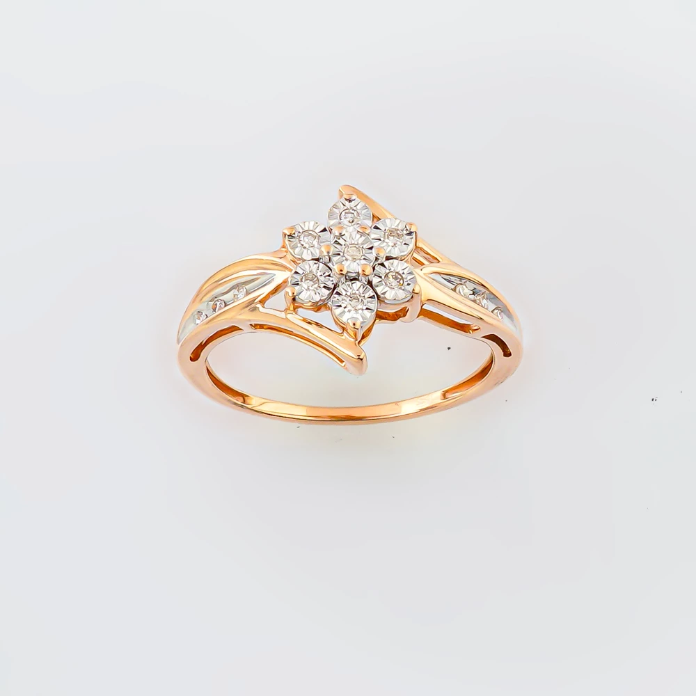 Кольцо с бриллиантом из красного золота 585 пробы