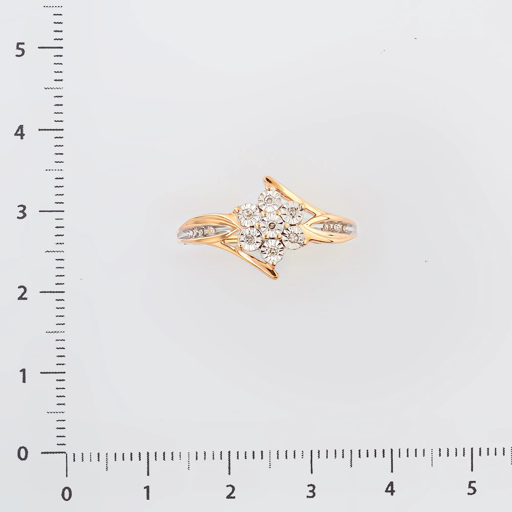 Кольцо с бриллиантом из красного золота 585 пробы