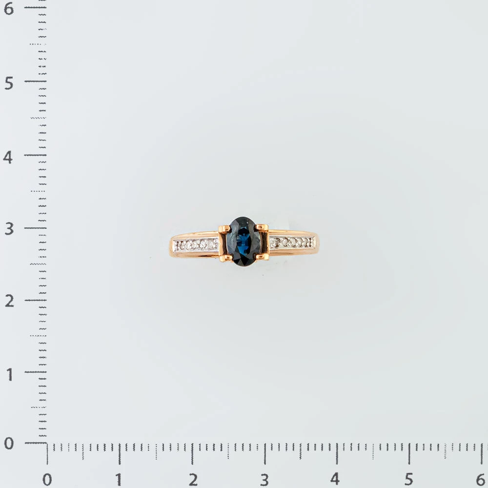 Кольцо с сапфиром из красного золота 585 пробы