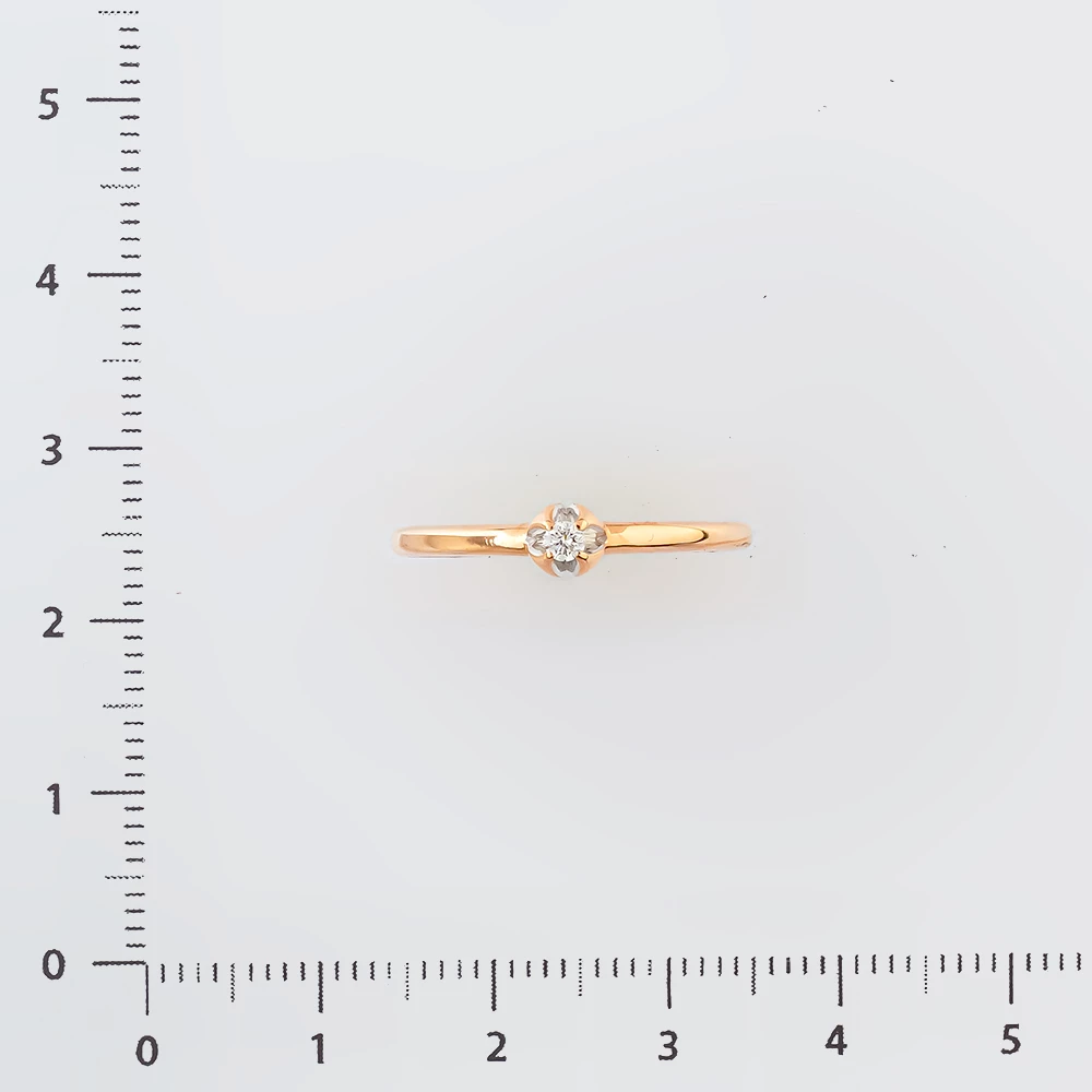 Кольцо с бриллиантом из красного золота 585 пробы