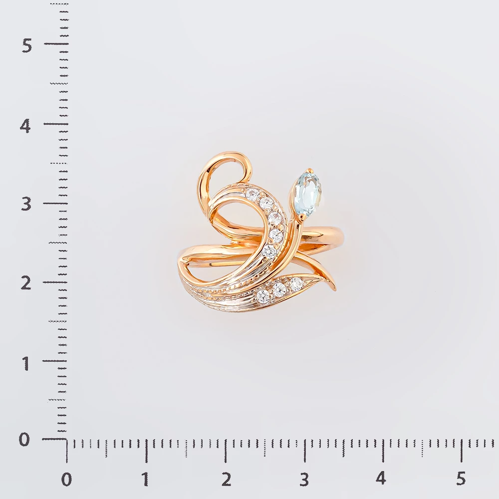 Кольцо с топазом из красного золота 585 пробы Кольцо с топазом из красного золота 585 пробы