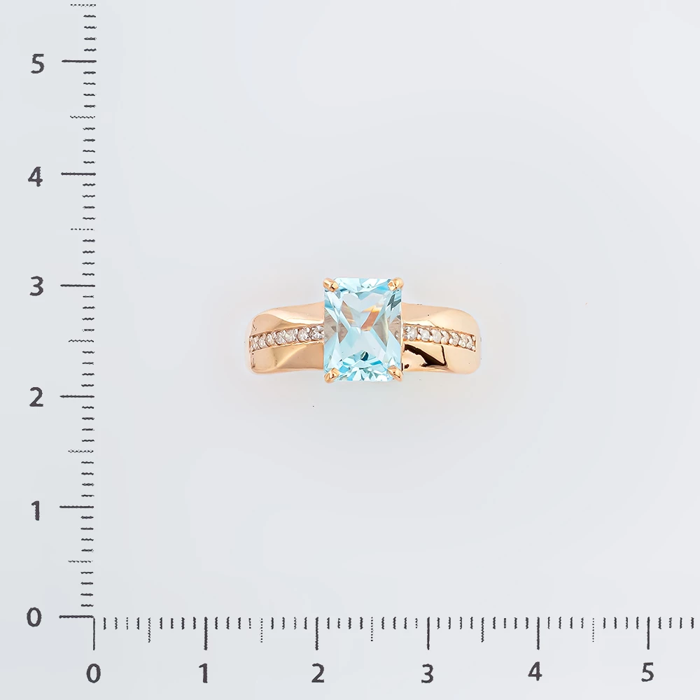 Кольцо с топазом из красного золота 585 пробы Кольцо с топазом из красного золота 585 пробы