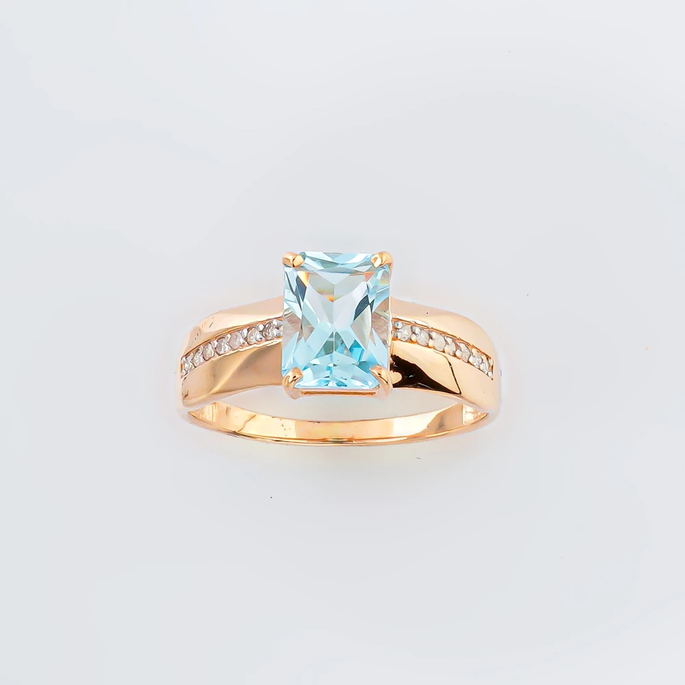 Кольцо с топазом из красного золота 585 пробы Кольцо с топазом из красного золота 585 пробы