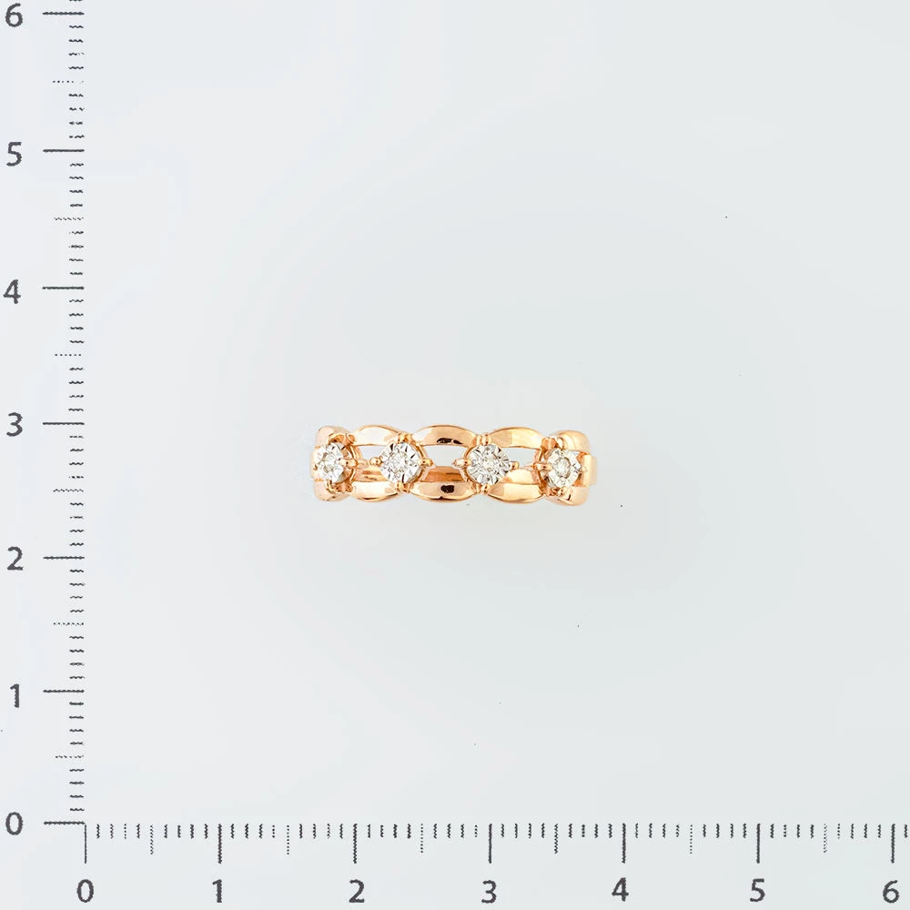 Кольцо с бриллиантом из красного золота 585 пробы