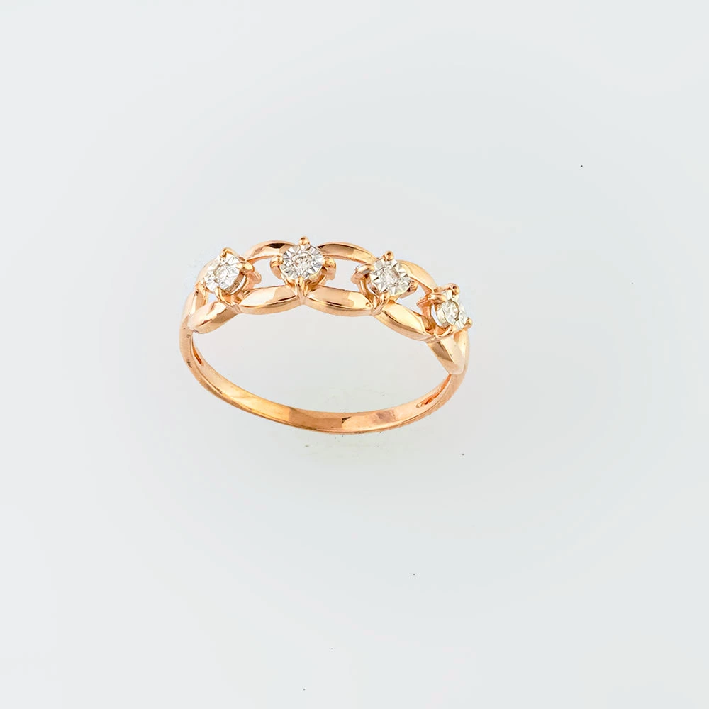 Кольцо с бриллиантом из красного золота 585 пробы