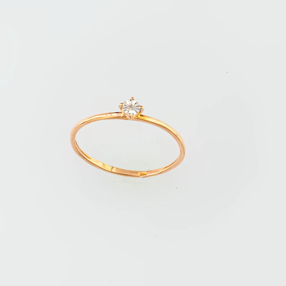 Кольцо с бриллиантом из красного золота 375 пробы Кольцо с бриллиантом из красного золота 375 пробы