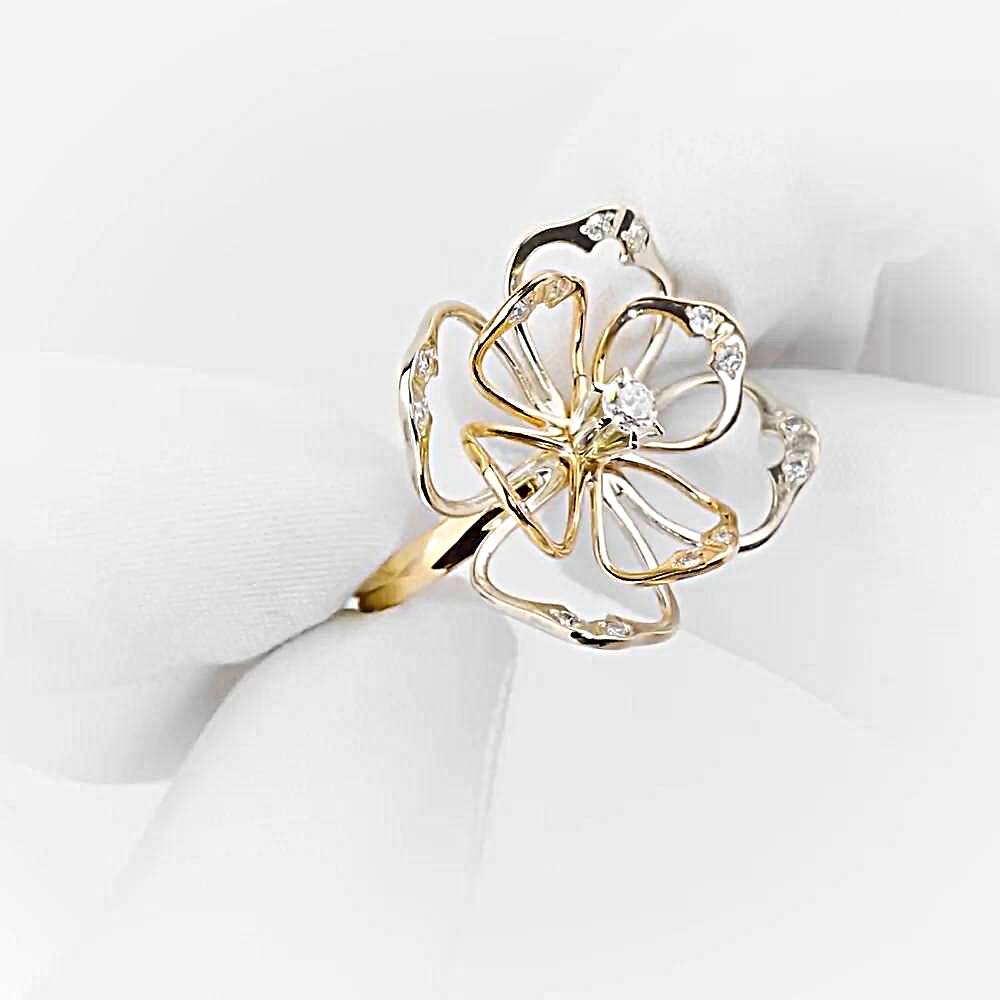 Кольцо с бриллиантом из красного золота 585 пробы