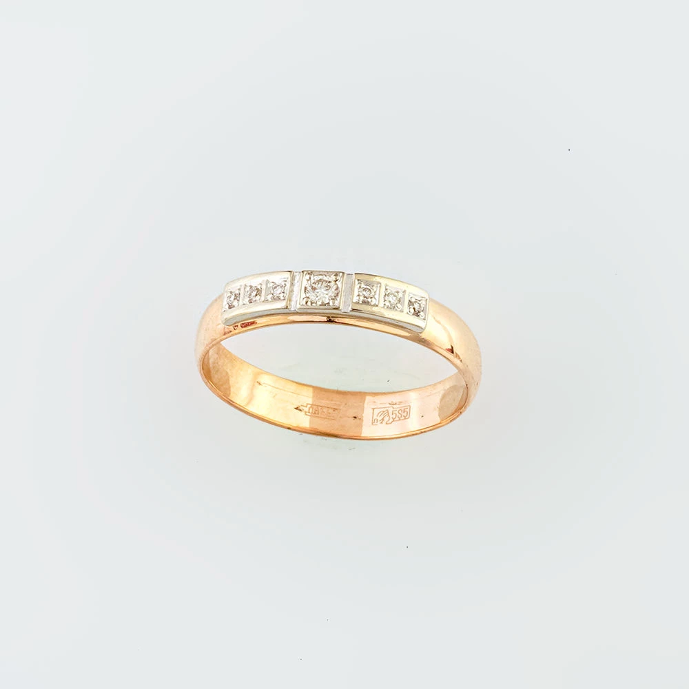 Кольцо с бриллиантом из красного золота 585 пробы