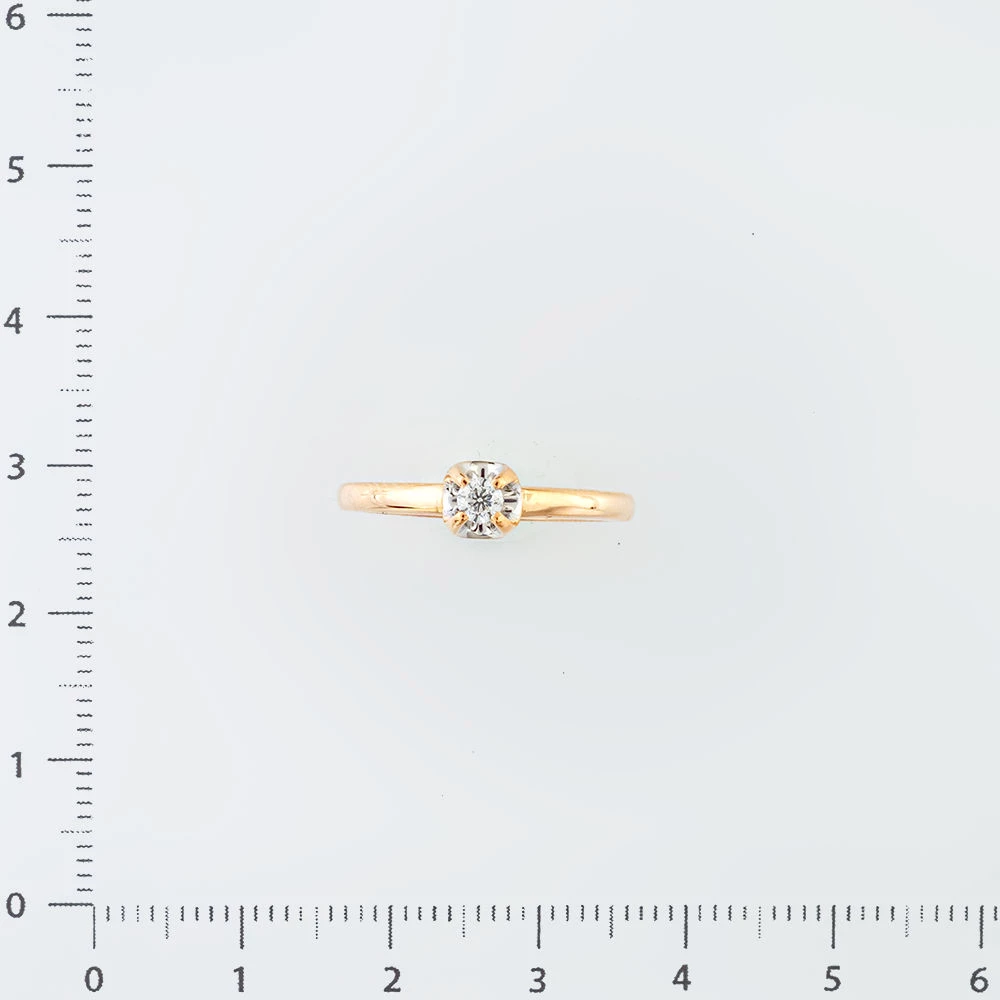 Кольцо с бриллиантом из красного золота 585 пробы