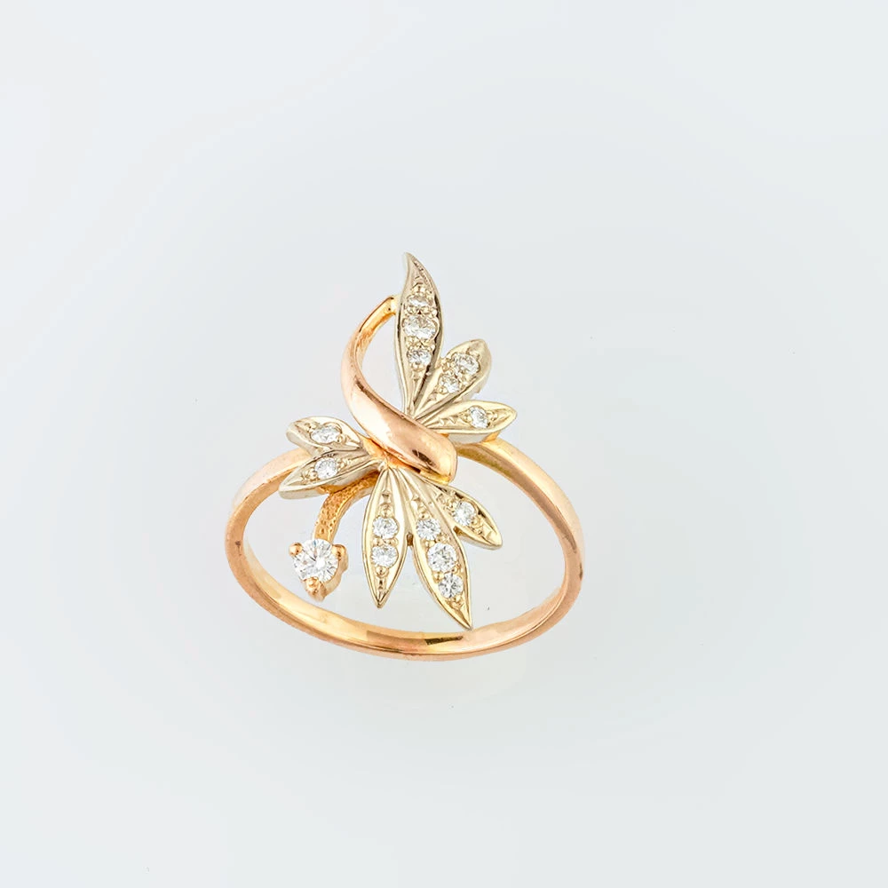 Кольцо с бриллиантом из красного золота 585 пробы