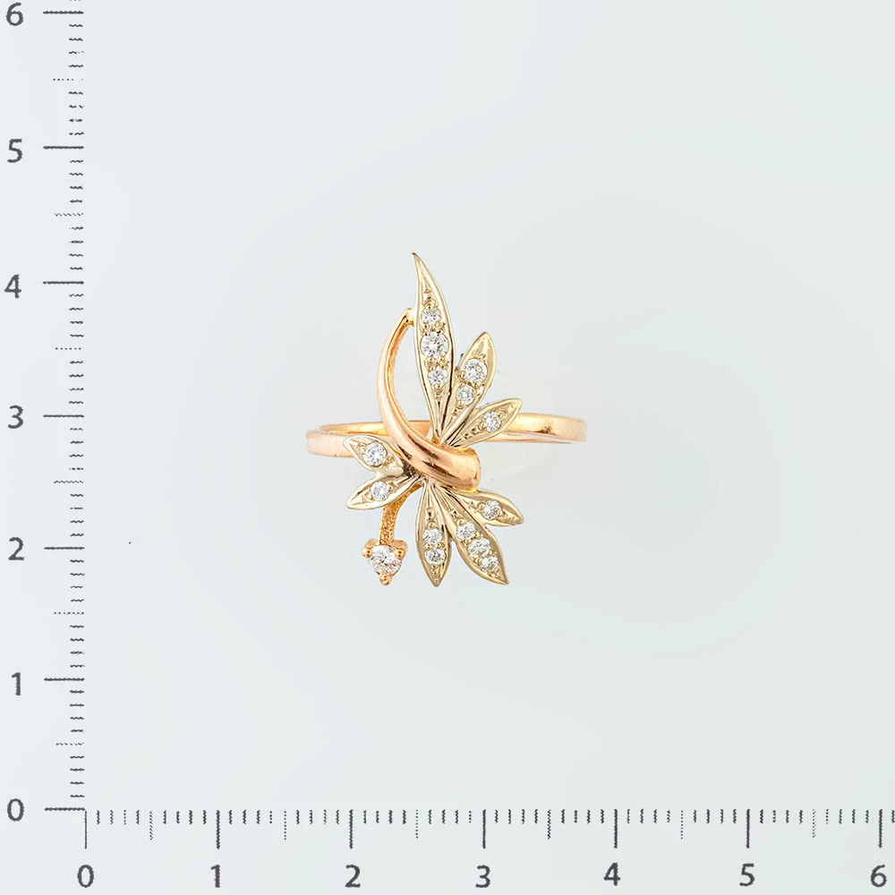 Кольцо с бриллиантом из красного золота 585 пробы