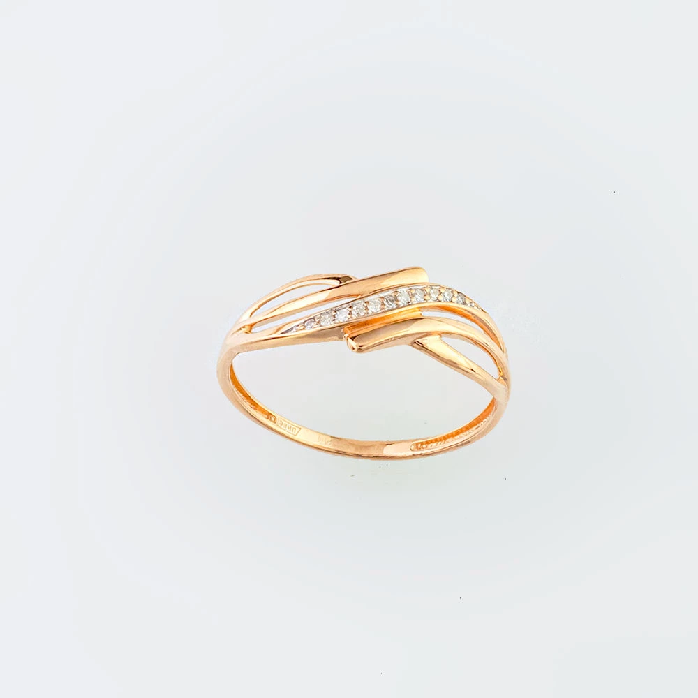 Кольцо с бриллиантом из красного золота 585 пробы