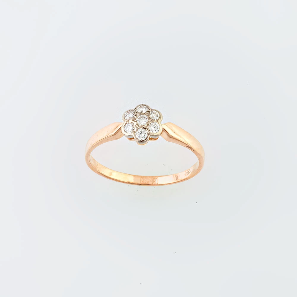 Кольцо с бриллиантом из красного золота 585 пробы