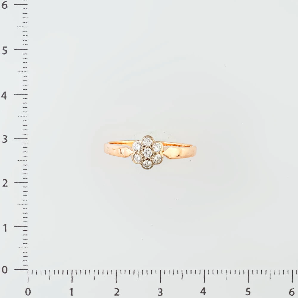 Кольцо с бриллиантом из красного золота 585 пробы