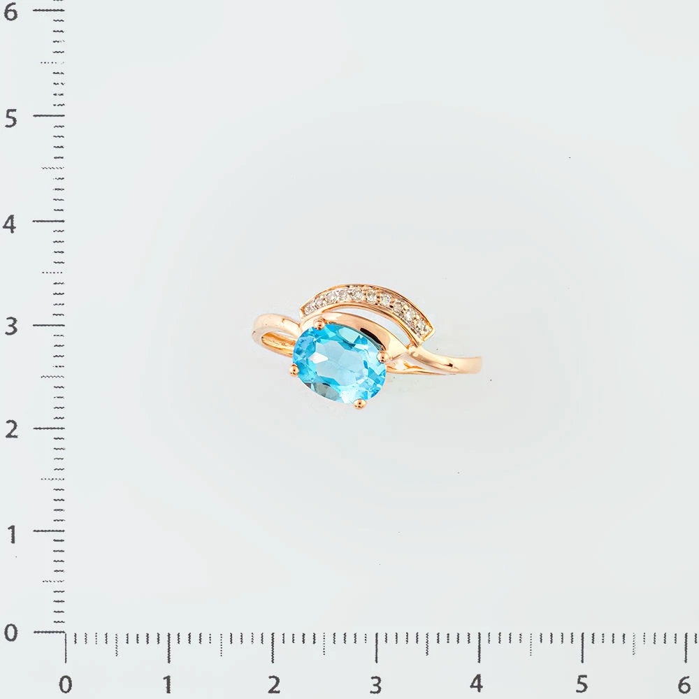 Кольцо с топазом из красного золота 585 пробы Кольцо с топазом из красного золота 585 пробы