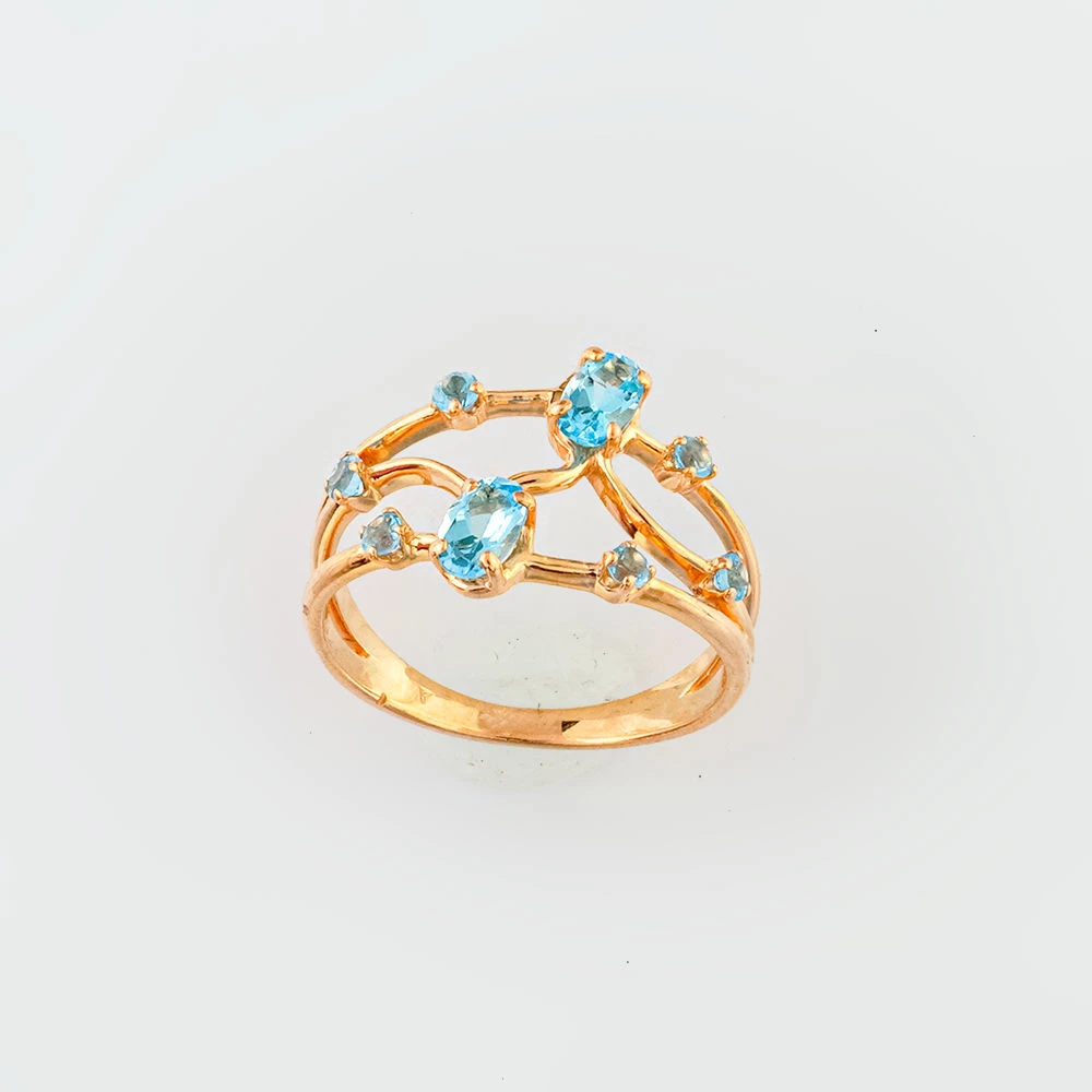 Кольцо с топазом из красного золота 585 пробы Кольцо с топазом из красного золота 585 пробы