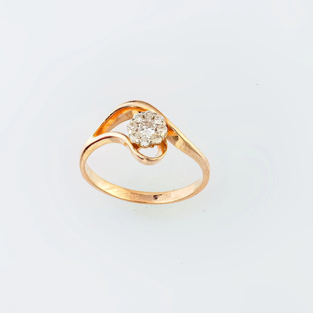 Кольцо с бриллиантом из красного золота 585 пробы