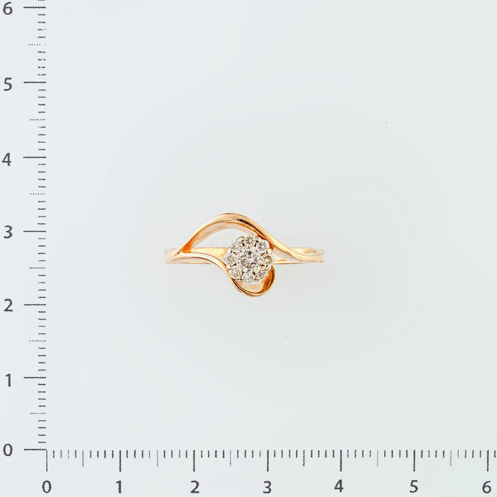 Кольцо с бриллиантом из красного золота 585 пробы