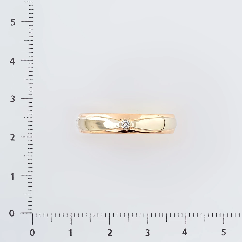 Кольцо с бриллиантом из красного золота 585 пробы