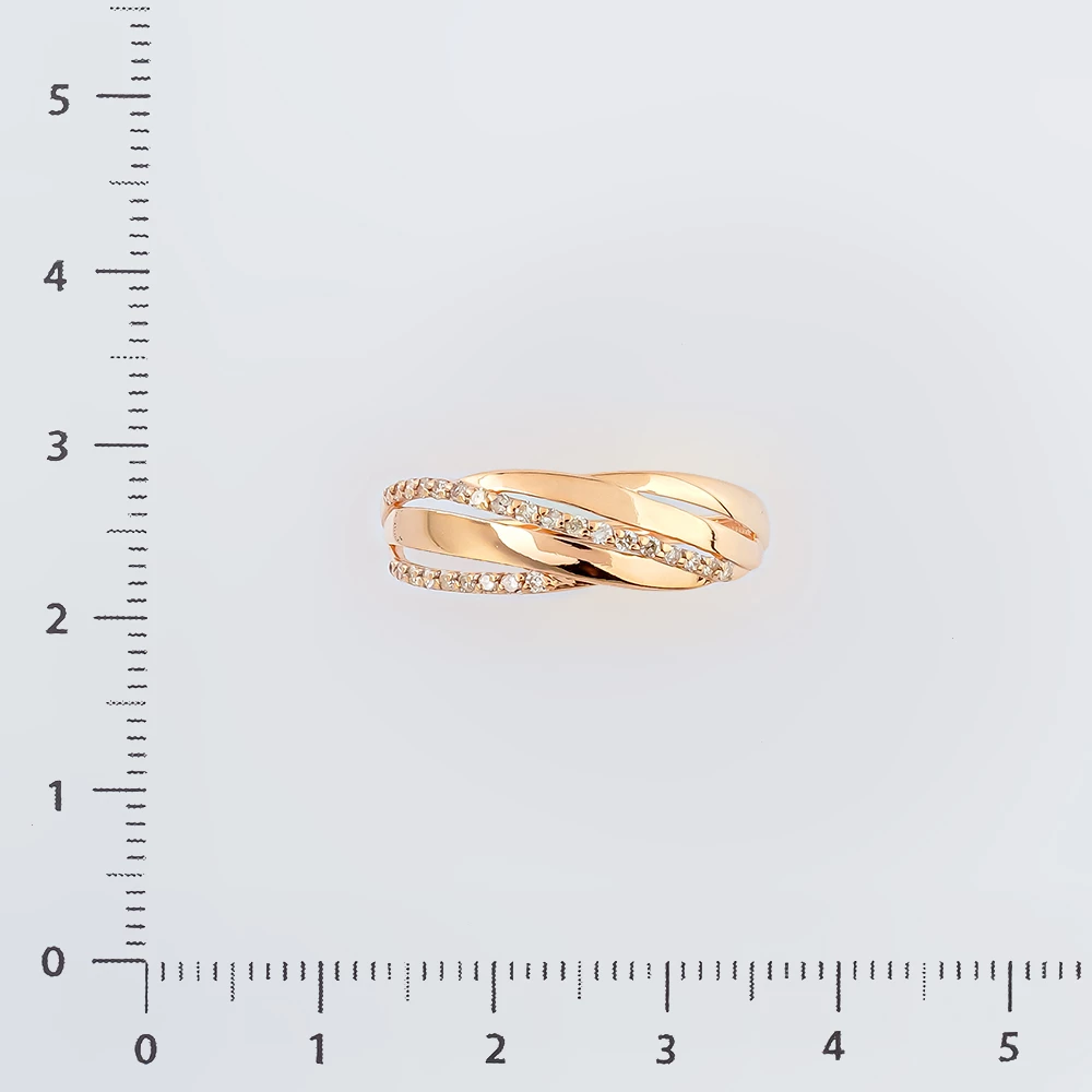 Кольцо с бриллиантом из красного золота 585 пробы