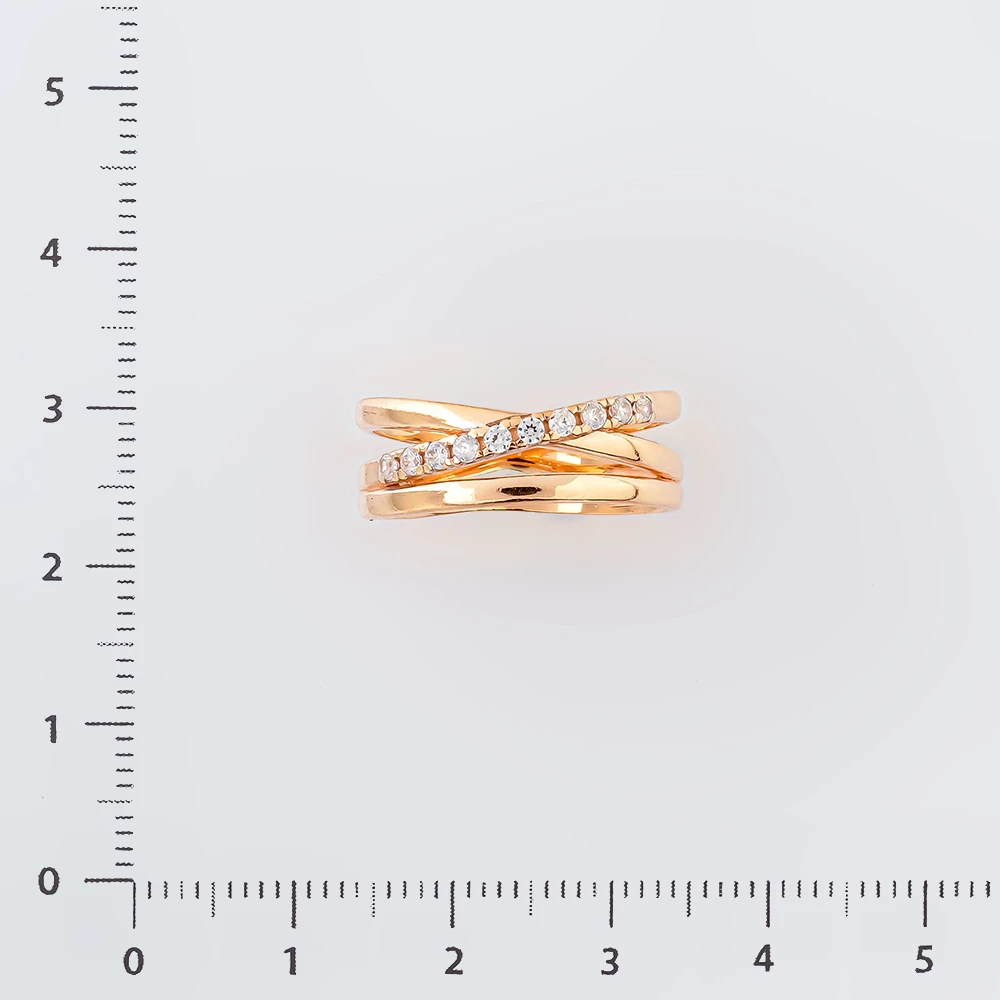 Кольцо с фианитом из красного золота 585 пробы Кольцо с фианитом из красного золота 585 пробы