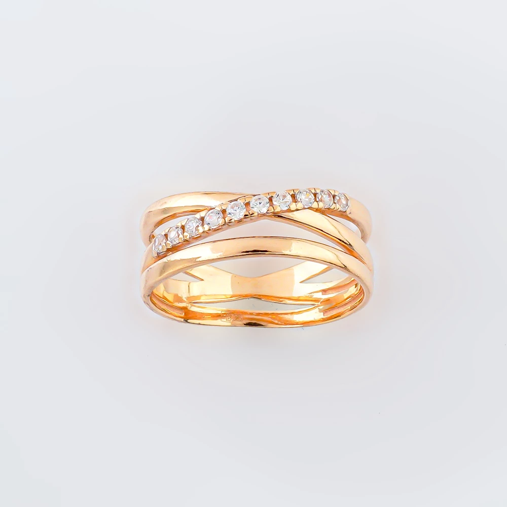 Кольцо с фианитом из красного золота 585 пробы Кольцо с фианитом из красного золота 585 пробы