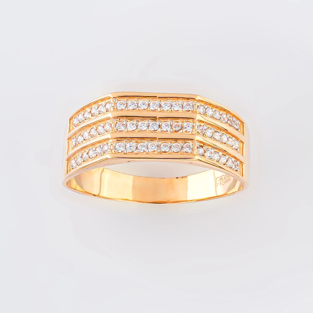 Кольцо с фианитом из красного золота 585 пробы Кольцо с фианитом из красного золота 585 пробы