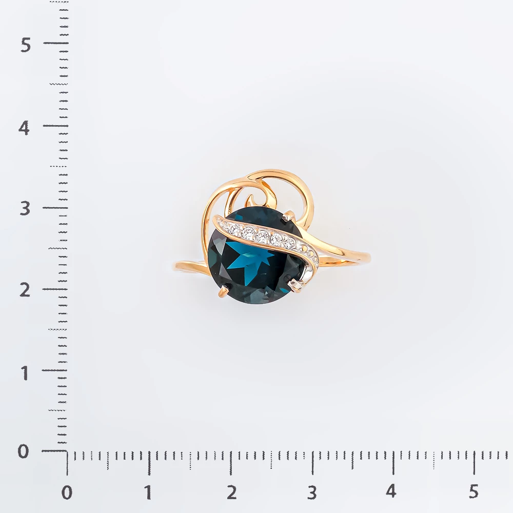 Кольцо с топазом лондон из красного золота 585 пробы Кольцо с топазом лондон из красного золота 585 пробы