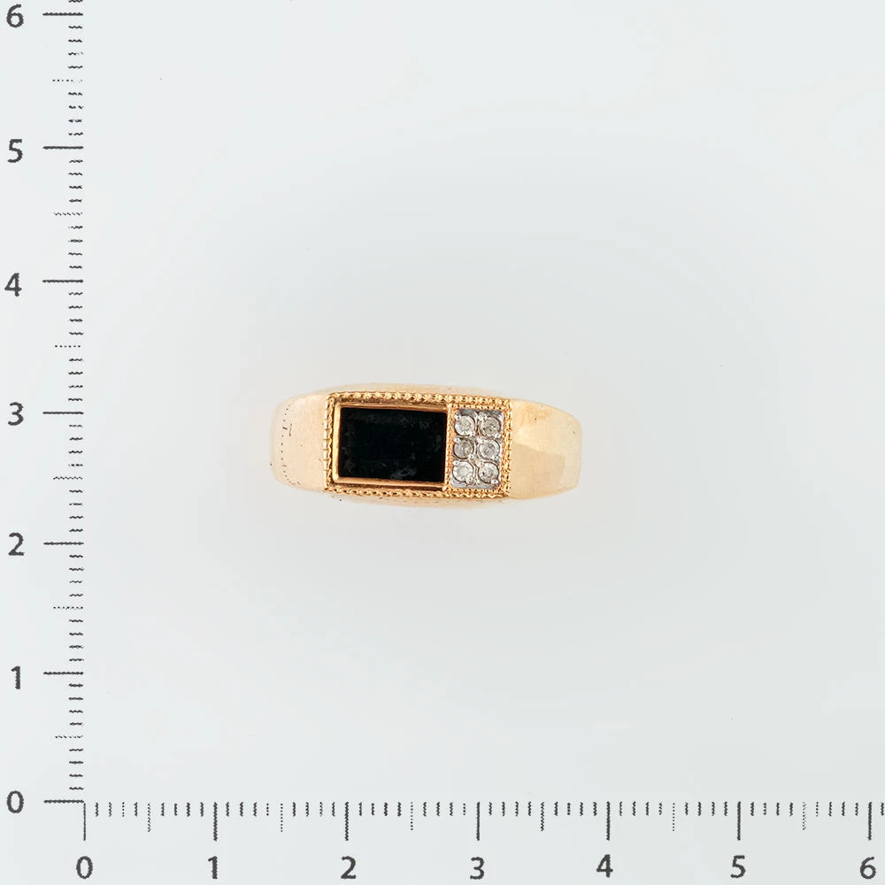 Кольцо с ониксом из красного золота 585 пробы Кольцо с ониксом из красного золота 585 пробы