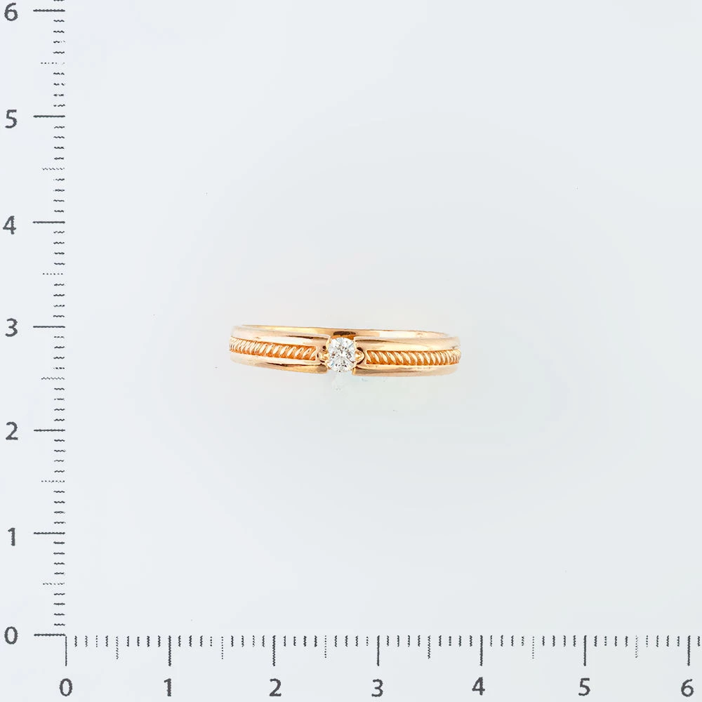 Кольцо с бриллиантом из красного золота 585 пробы