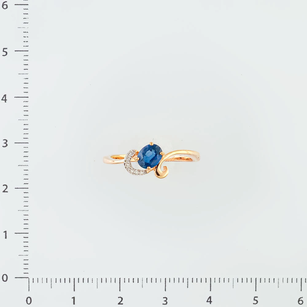 Кольцо с сапфиром из красного золота 585 пробы