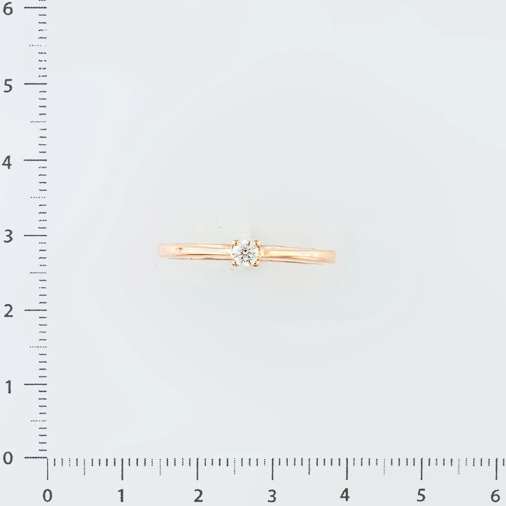 Кольцо с бриллиантом из красного золота 585 пробы