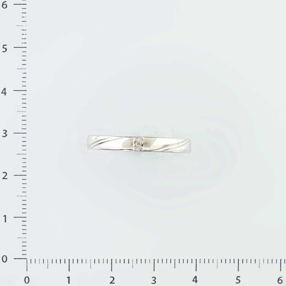 Кольцо обручальное с бриллиантом из белого золота 750 пробы