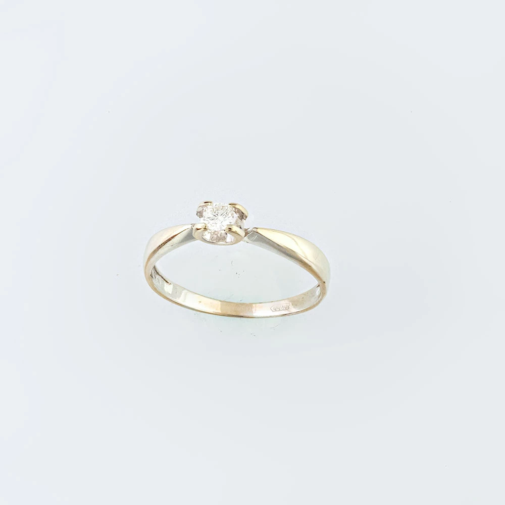 Кольцо с бриллиантом из белого золота 585 пробы