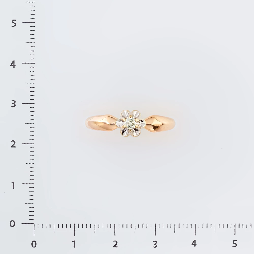 Кольцо с бриллиантом из красного золота 585 пробы