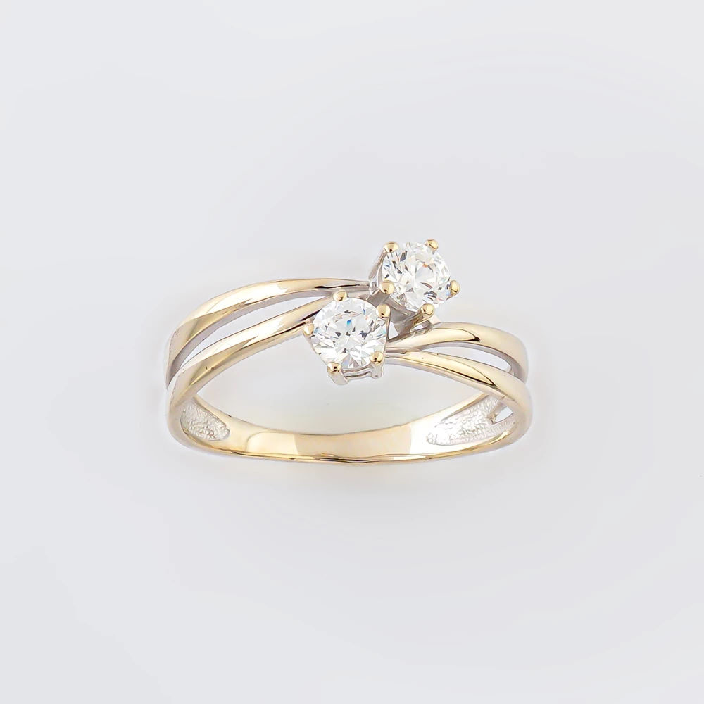 Кольцо с фианитом из белого золота 585 пробы Кольцо с фианитом из белого золота 585 пробы