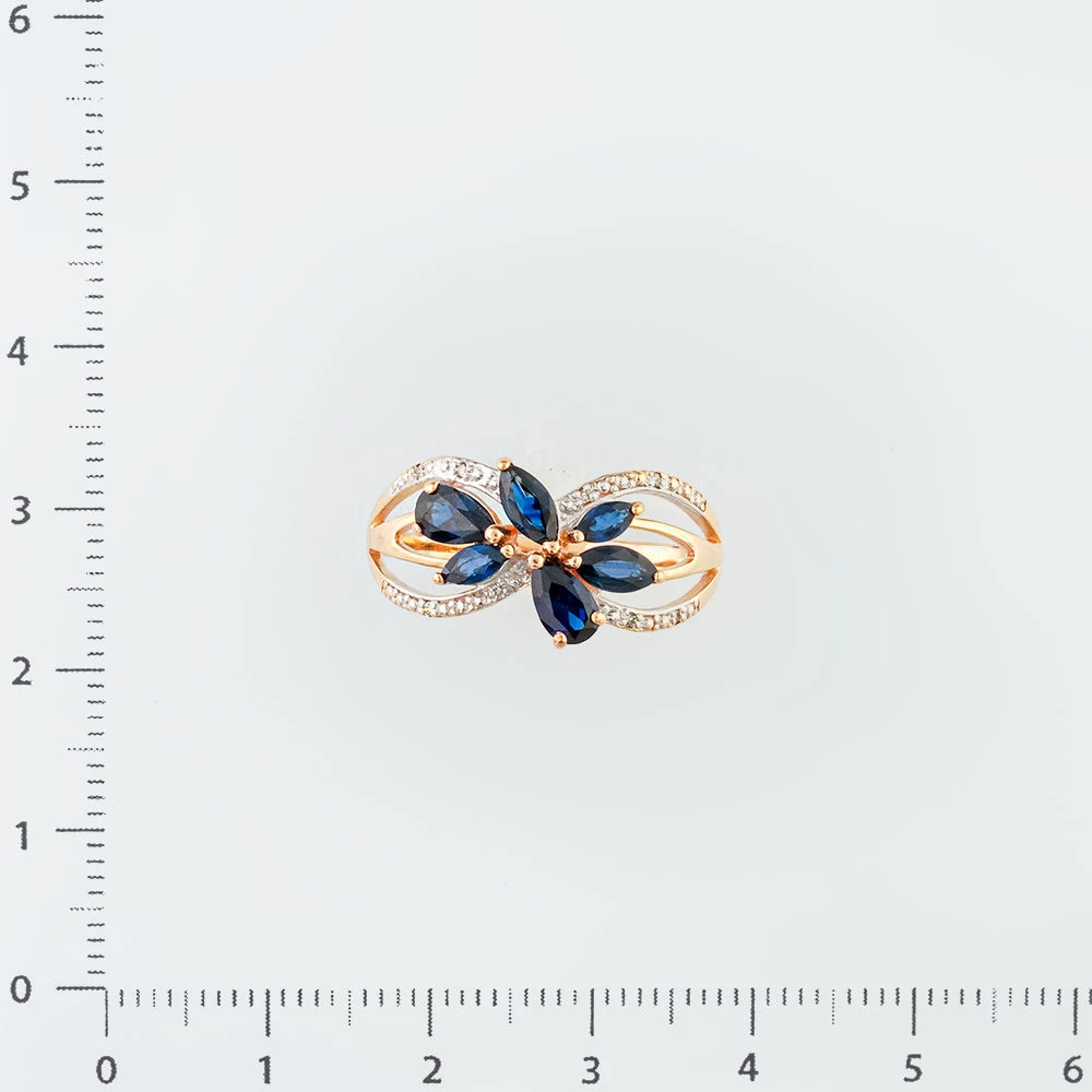 Кольцо с сапфиром из красного золота 585 пробы 2