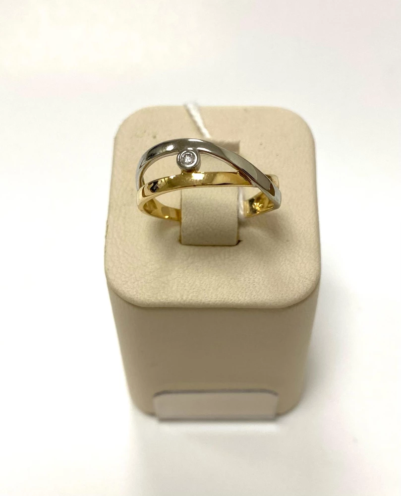 Кольцо с бриллиантом из красного золота 585 пробы