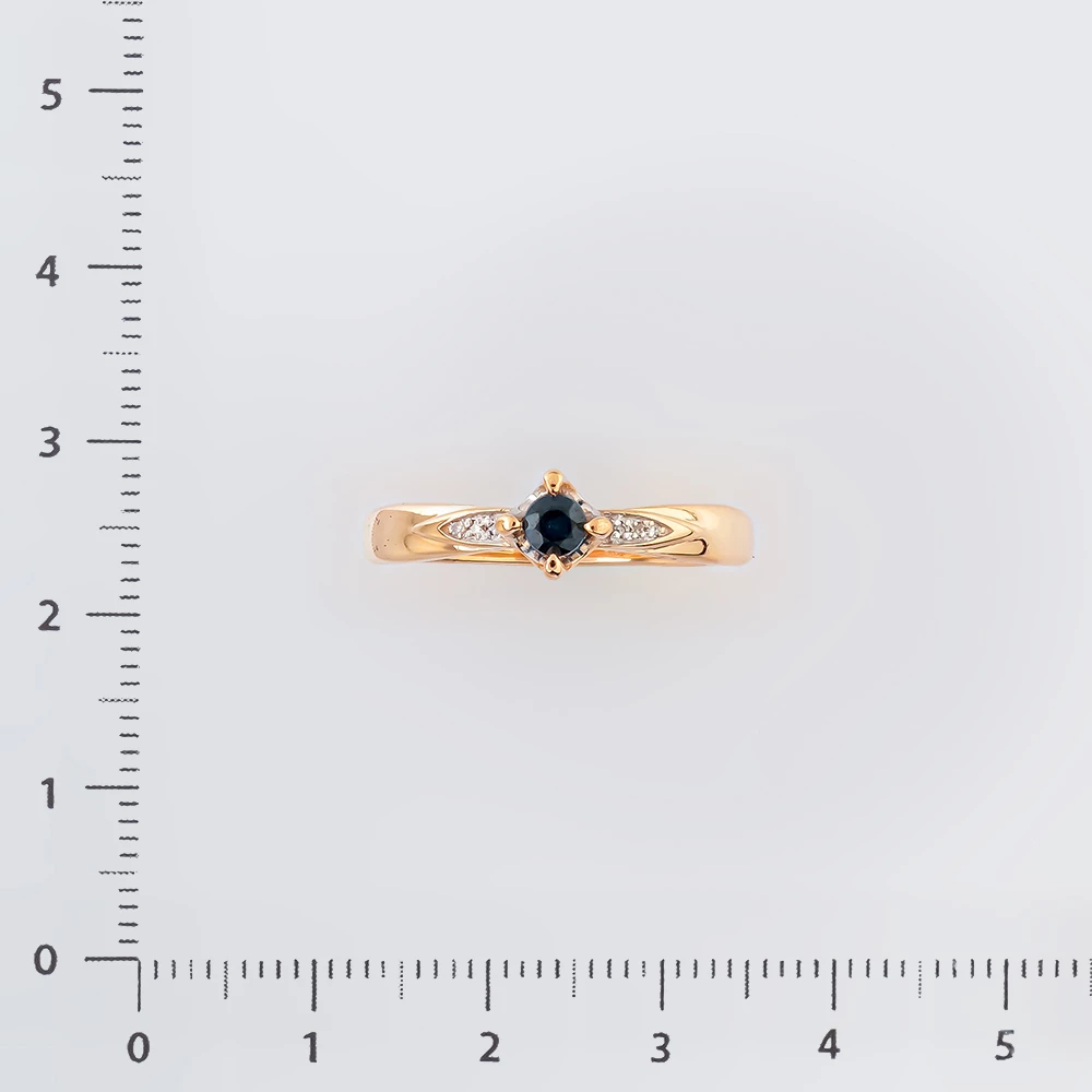 Кольцо с сапфиром из красного золота 585 пробы